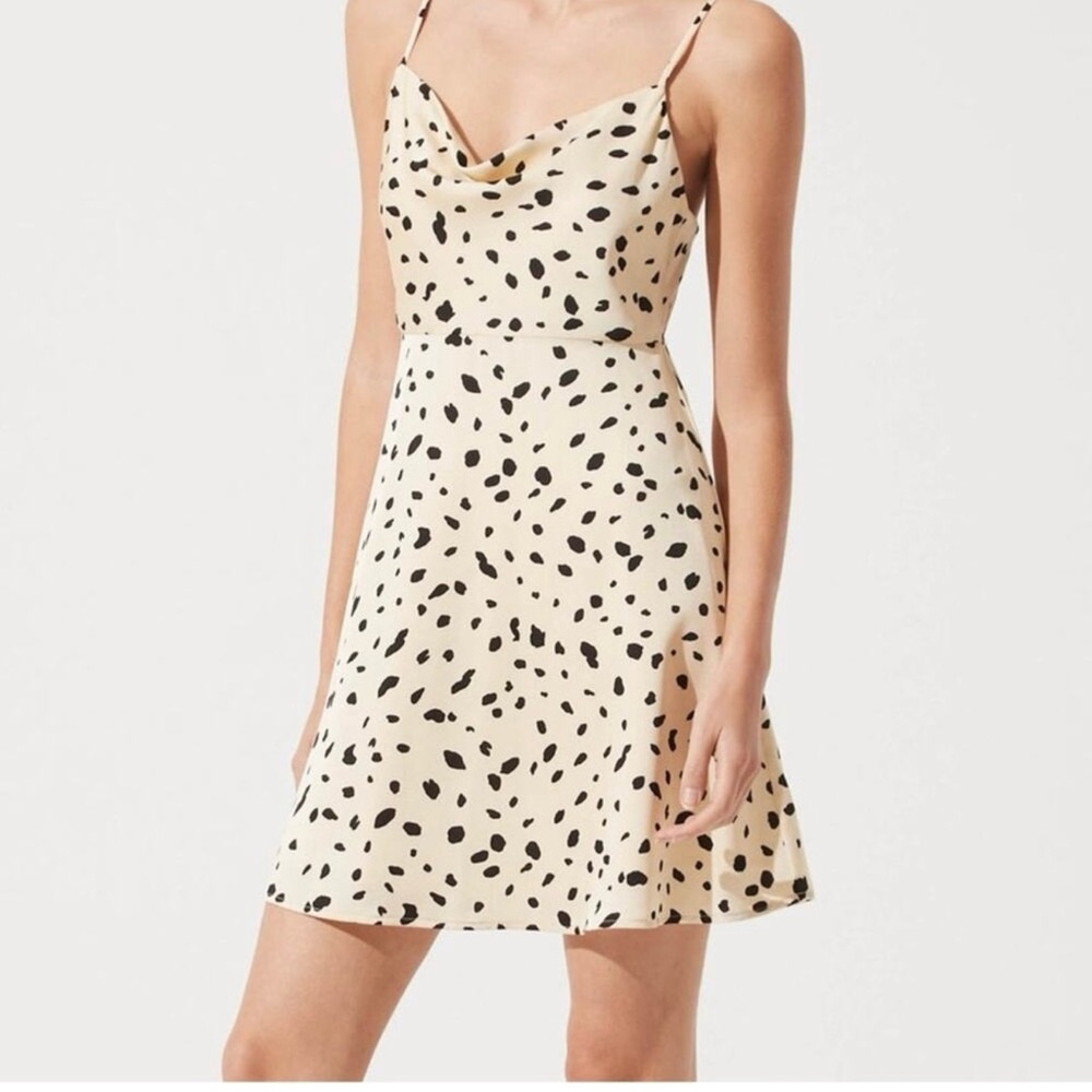 ASTR the label animal print cowl neck slip dress size small EUC